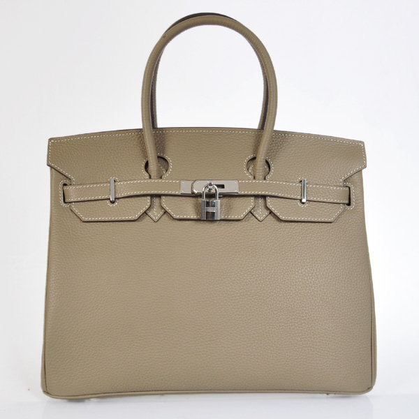 H35LDGS Hermes Birkin 35CM pelle clemence in grigio scuro con Si